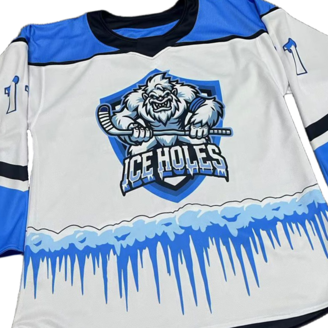 PowerPlay Customs Lite sublimation custom hockey jersey with custom sublimated design and reinforced shoulders, ideal for budget‑friendly teams.